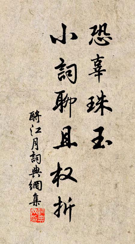 佚名恐辜珠玉，小词聊且权折书法作品欣赏