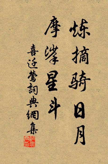 佚名炼摘骑日月，摩挲星斗书法作品欣赏