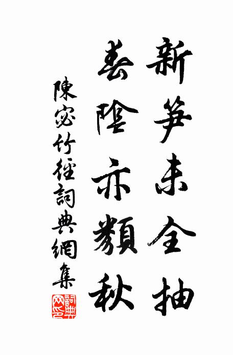 陈宓新笋未全抽，春阴亦类秋书法作品欣赏