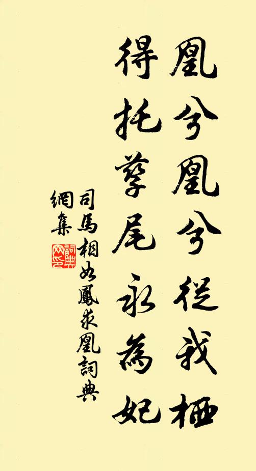 司马相如凰兮凰兮从我栖，得托孳尾永为妃书法作品欣赏