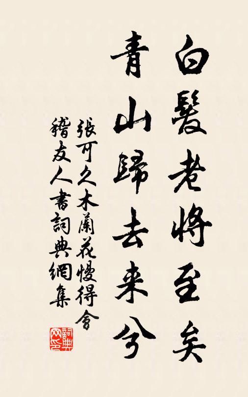 张可久白发老将至矣，青山归去来兮书法作品欣赏