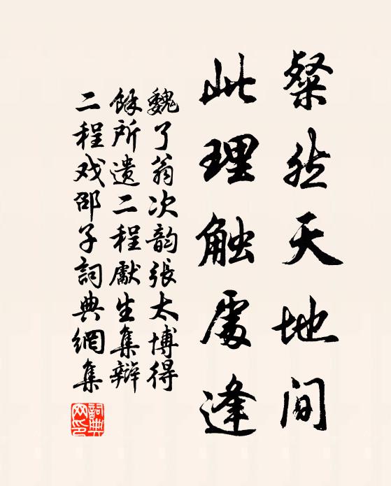魏了翁粲然天地间，此理触处逢书法作品欣赏