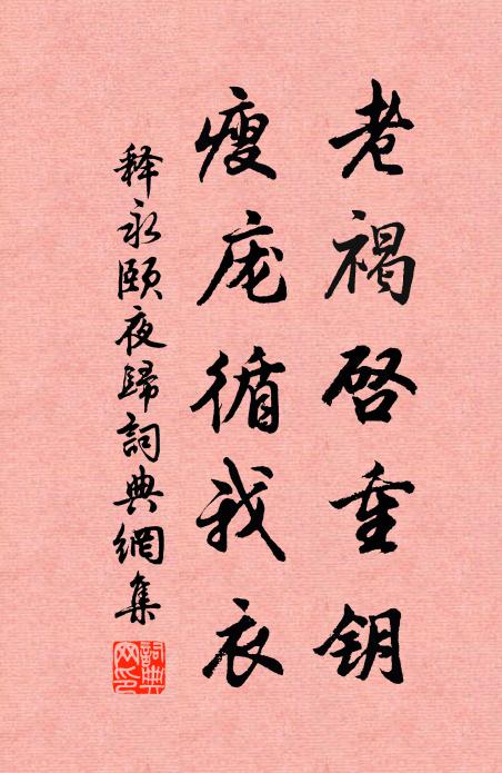 释永颐老褐启重钥，瘦庞循我衣书法作品欣赏