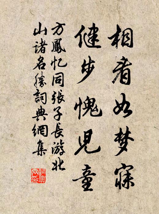 方凤相看如梦寐，健步愧儿童书法作品欣赏