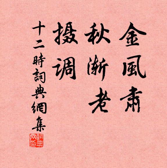 佚名金风肃，秋渐老，摄调书法作品欣赏