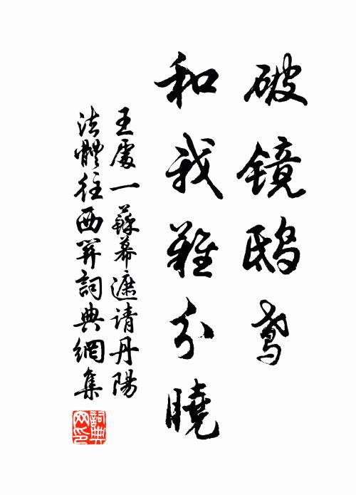 王处一破镜鸱鸢，和我难分晓书法作品欣赏