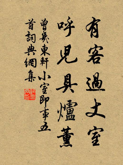 曾几有客过丈室，呼儿具炉薰书法作品欣赏