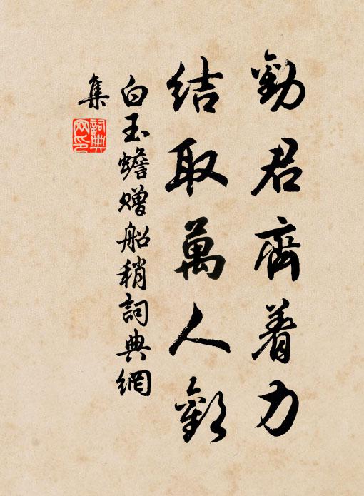 白玉蟾劝君齐着力，结取万人欢书法作品欣赏