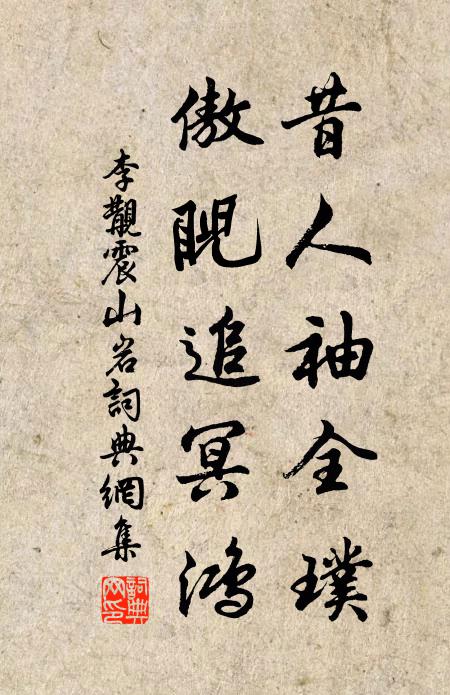 李覯昔人袖全璞，傲睨追冥鸿书法作品欣赏