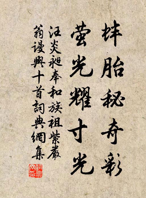 汪炎昶蚌胎秘奇彩，萤光耀寸光书法作品欣赏