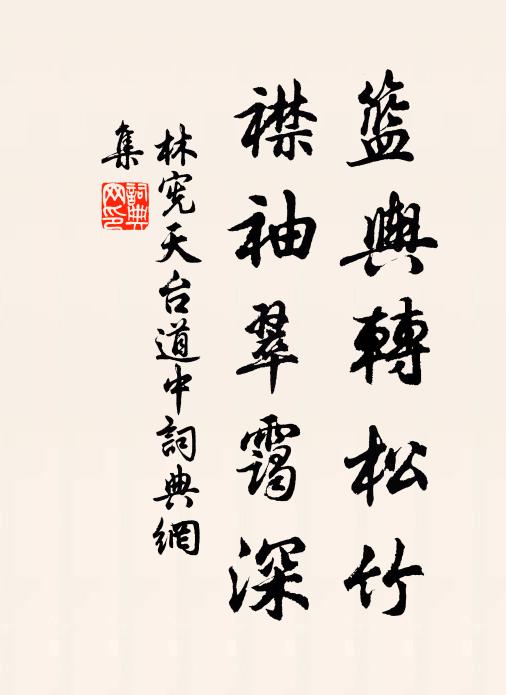 林宪篮舆转松竹，襟袖翠霭深书法作品欣赏
