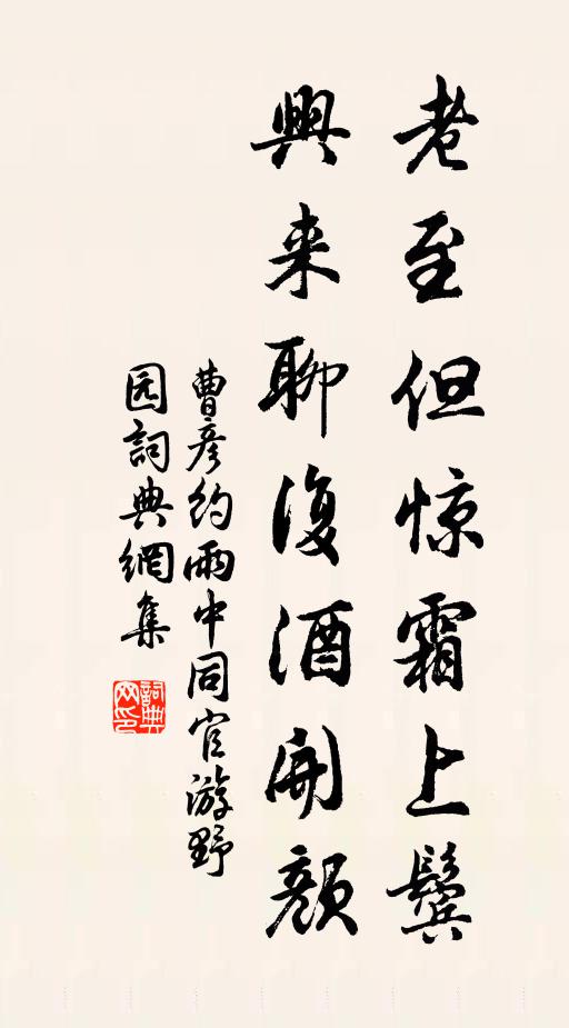曹彦约老至但惊霜上鬓，兴来聊复酒开颜书法作品欣赏
