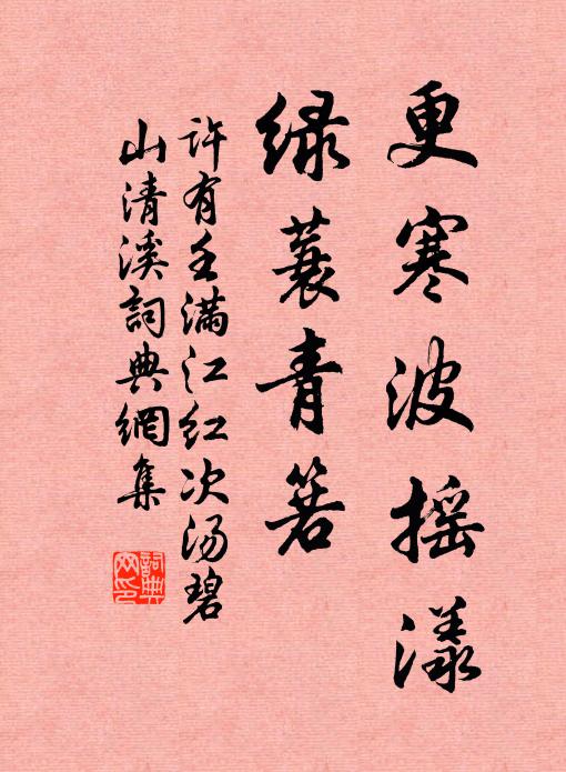 许有壬更寒波摇漾，绿蓑青箬书法作品欣赏