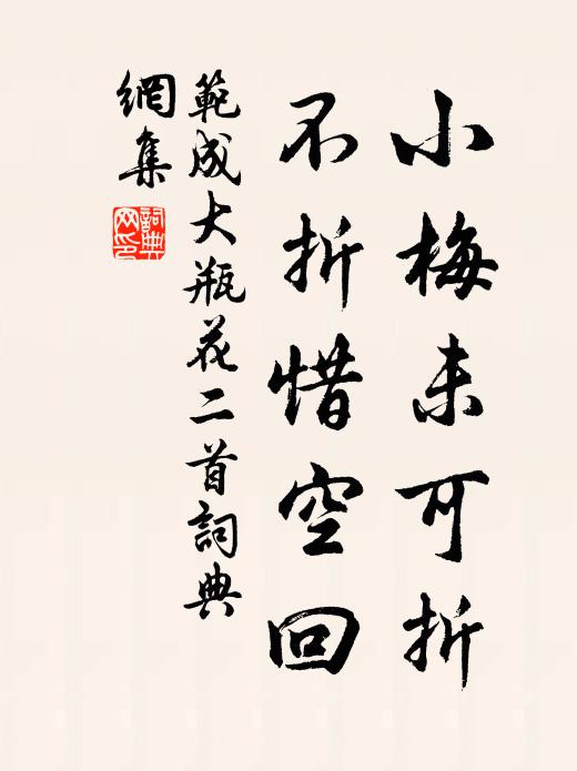 范成大小梅未可折，不折惜空回书法作品欣赏