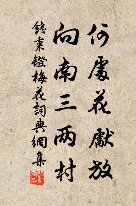 钱秉镫何处花先放？向南三两村书法作品欣赏