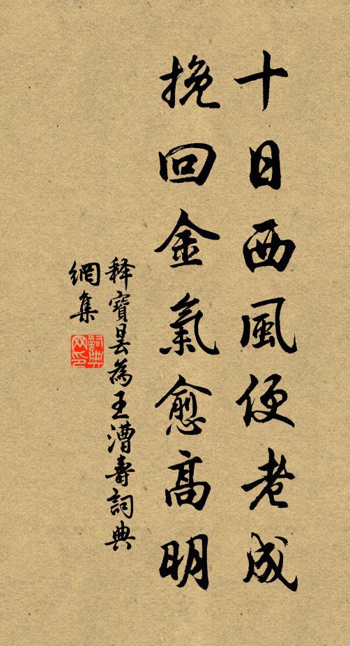 释宝昙十日西风便老成，挽回金气愈高明书法作品欣赏