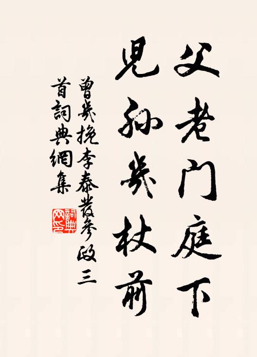 曾几父老门庭下，儿孙几杖前书法作品欣赏