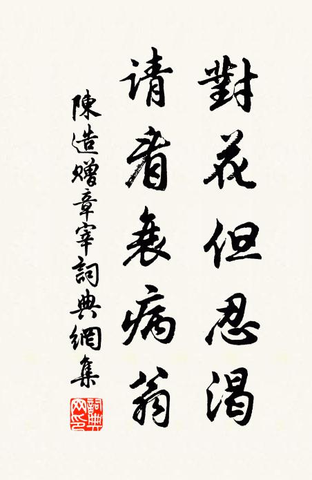 陈造对花但忍渴,请看衰病翁书法作品欣赏