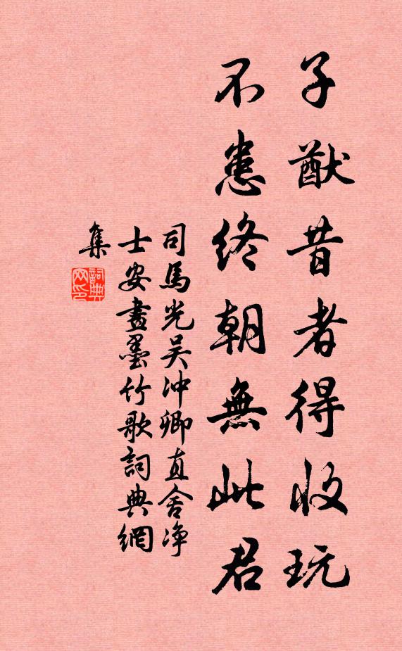 司马光子猷昔者得收玩，不患终朝无此君书法作品欣赏