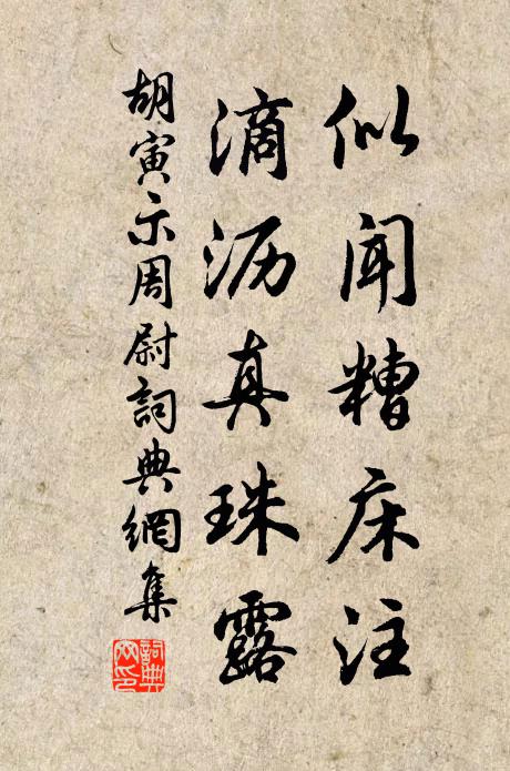 胡寅似闻糟床注，滴沥真珠露书法作品欣赏