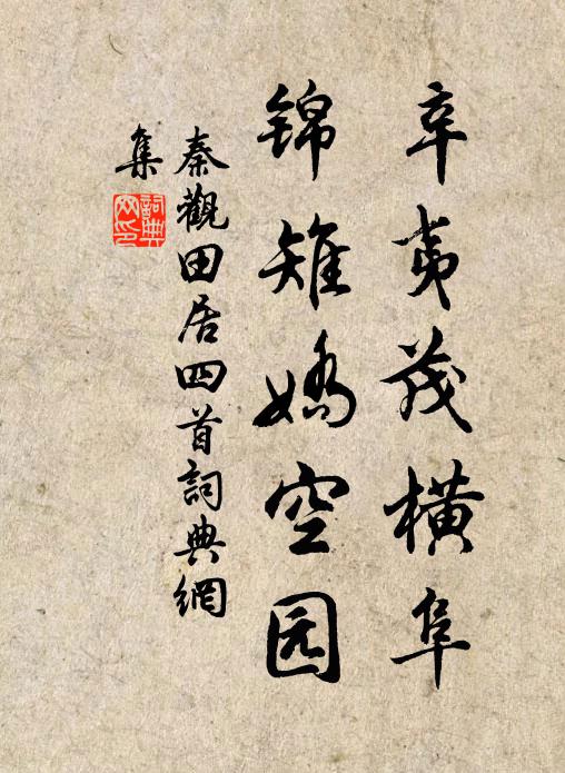 秦观辛夷茂横阜，锦雉娇空园书法作品欣赏