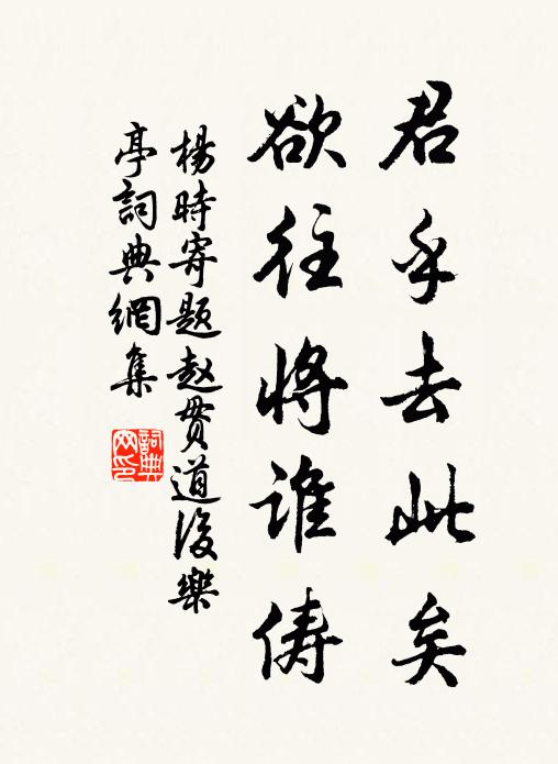 杨时君乎去此矣,欲往将谁俦书法作品欣赏