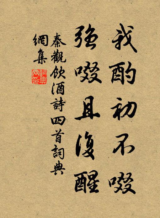 秦观我酌初不啜，强啜且复醒书法作品欣赏