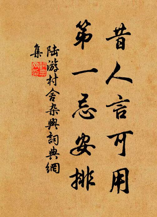 陆游昔人言可用，第一忌安排书法作品欣赏