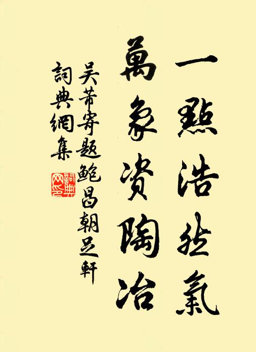 吴芾一点浩然气，万象资陶冶书法作品欣赏