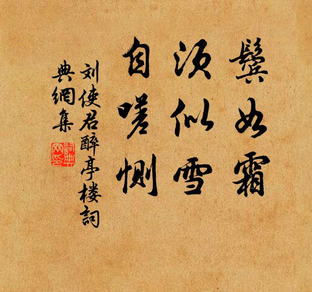 刘使君鬓如霜，须似雪，自嗟恻书法作品欣赏