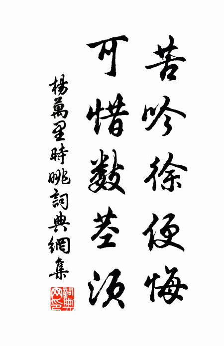 杨万里苦吟徐便悔，可惜数茎须书法作品欣赏