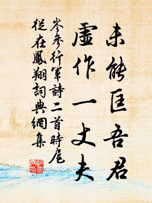 岑参未能匡吾君，虚作一丈夫书法作品欣赏