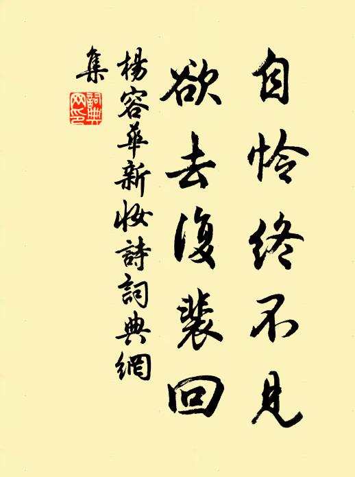 杨容华自怜终不见，欲去复裴回书法作品欣赏