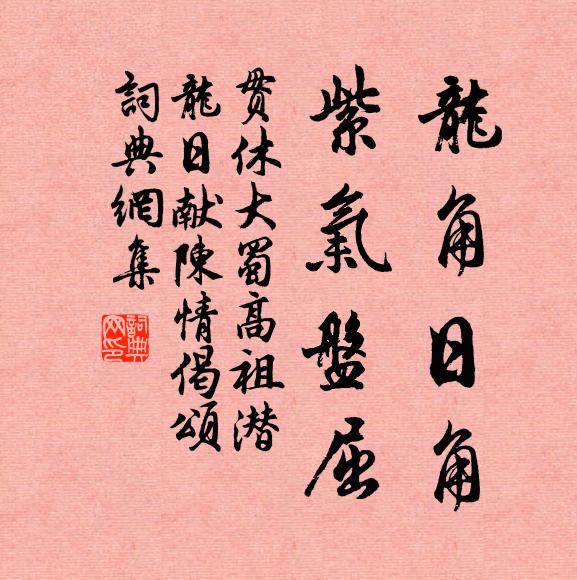 贯休龙角日角，紫气盘屈书法作品欣赏