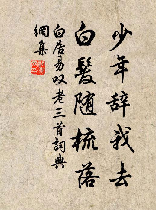白居易少年辞我去，白发随梳落书法作品欣赏