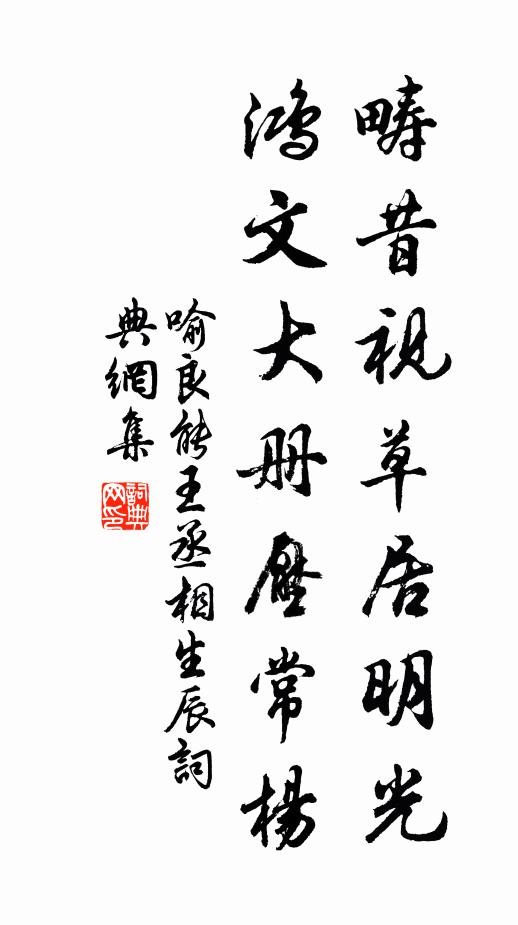 喻良能畴昔视草居明光，鸿文大册压常杨书法作品欣赏