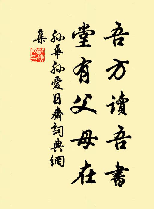 孙华孙吾方读吾书，堂有父母在书法作品欣赏