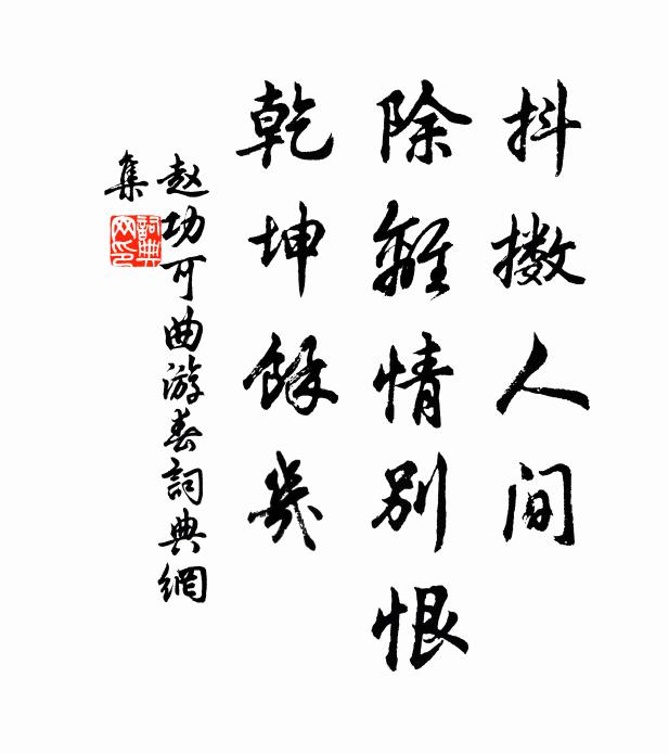 赵功可抖擞人间，除离情别恨，乾坤馀几书法作品欣赏