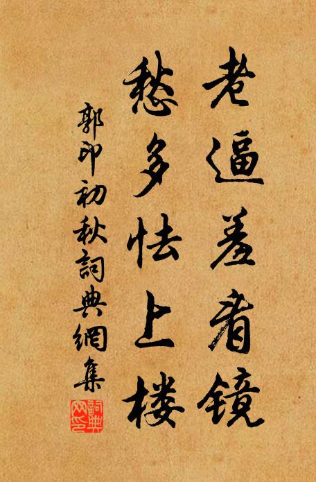 郭印老逼羞看镜，愁多怯上楼书法作品欣赏