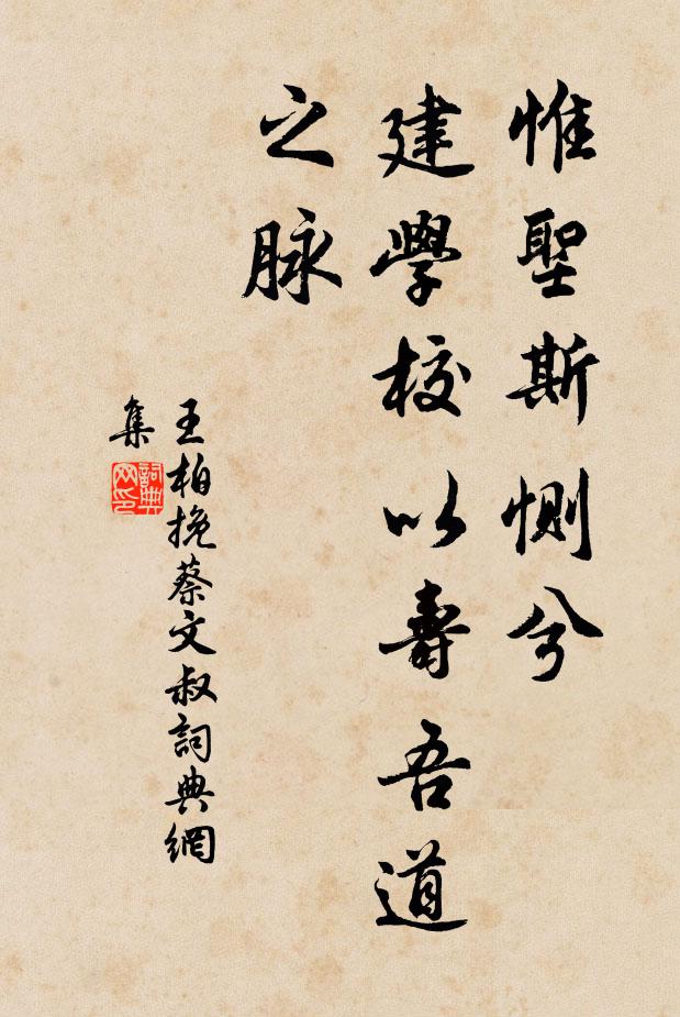 王柏惟圣斯恻兮，建学校以寿吾道之脉书法作品欣赏