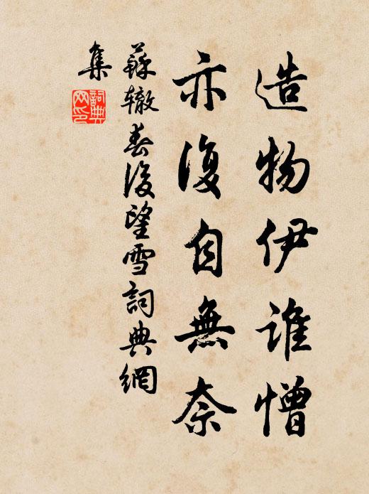 苏辙造物伊谁憎，亦复自无奈书法作品欣赏