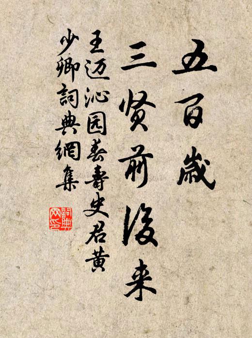 王迈五百岁、三贤前后来书法作品欣赏