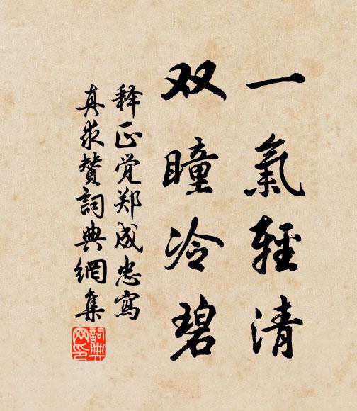 释正觉一气轻清，双瞳冷碧书法作品欣赏