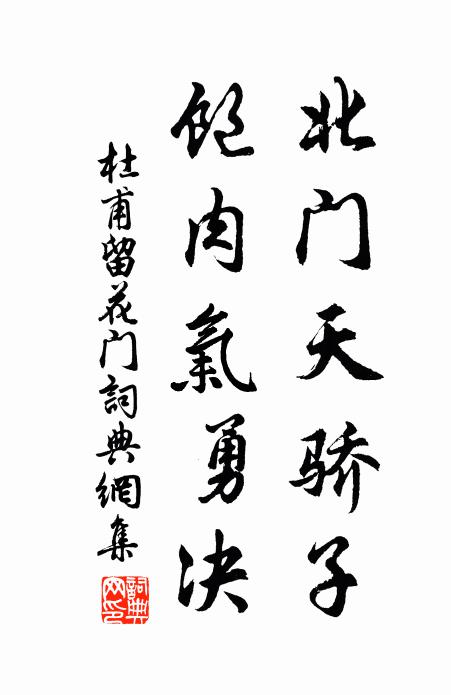 杜甫北门天骄子，饱肉气勇决书法作品欣赏