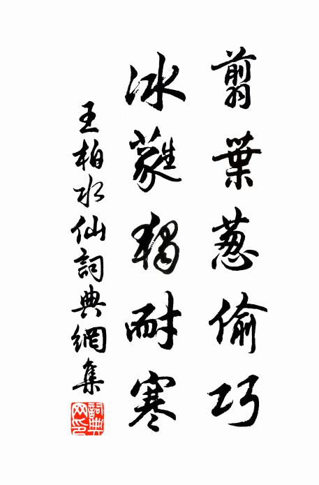 王柏翦叶葱偷巧，冰蕤独耐寒书法作品欣赏