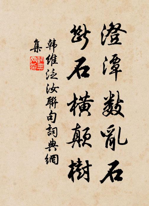 韩维澄潭数乱石,断石横颠树书法作品欣赏
