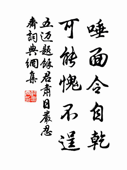 五迈唾面令自乾，可能愧不逞书法作品欣赏