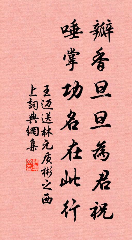 王迈瓣香旦旦为君祝，唾掌功名在此行书法作品欣赏