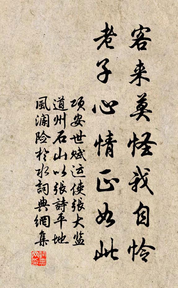 项安世客来莫怪我自怜，老子心情正如此书法作品欣赏