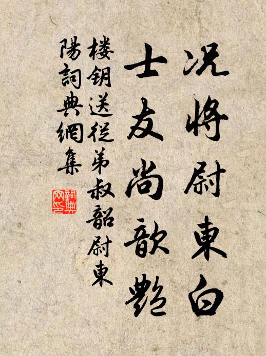 楼钥况将尉东白，士友尚歆艳书法作品欣赏
